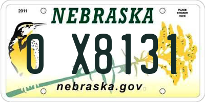 NE license plate 0X8131