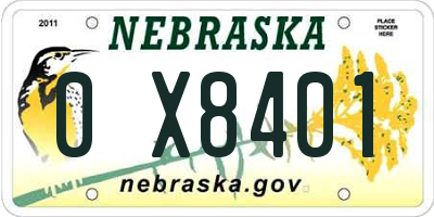NE license plate 0X8401