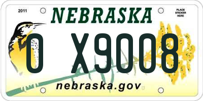 NE license plate 0X9008