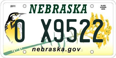 NE license plate 0X9522