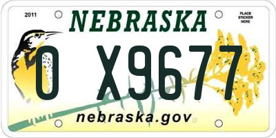 NE license plate 0X9677