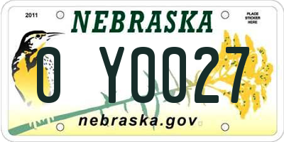 NE license plate 0Y0027