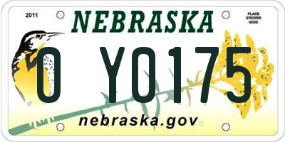 NE license plate 0Y0175