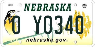 NE license plate 0Y0340