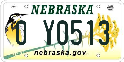 NE license plate 0Y0513
