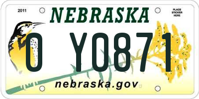 NE license plate 0Y0871