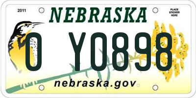 NE license plate 0Y0898