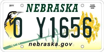 NE license plate 0Y1656