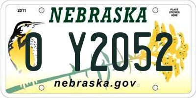 NE license plate 0Y2052