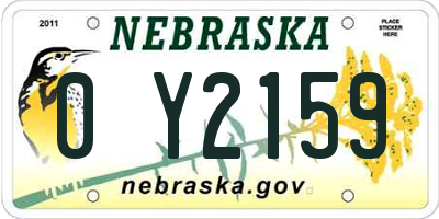 NE license plate 0Y2159