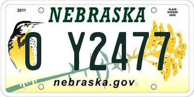 NE license plate 0Y2477