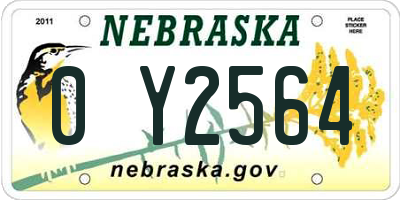 NE license plate 0Y2564