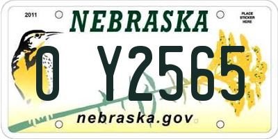 NE license plate 0Y2565