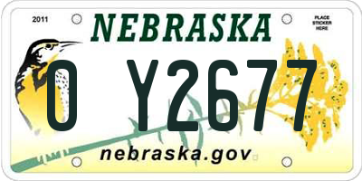 NE license plate 0Y2677