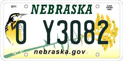 NE license plate 0Y3082