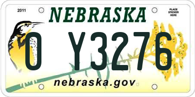 NE license plate 0Y3276
