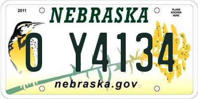 NE license plate 0Y4134