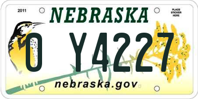 NE license plate 0Y4227