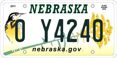 NE license plate 0Y4240