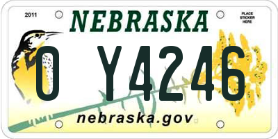 NE license plate 0Y4246