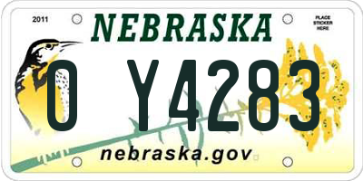 NE license plate 0Y4283