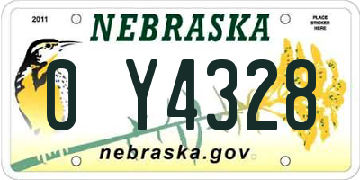 NE license plate 0Y4328