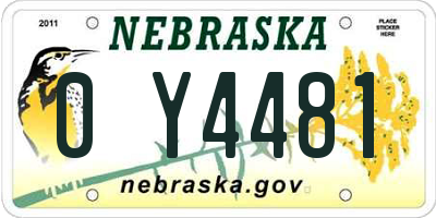 NE license plate 0Y4481
