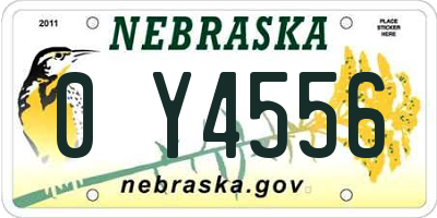 NE license plate 0Y4556