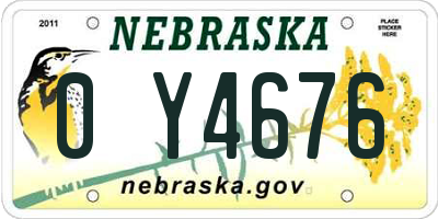NE license plate 0Y4676