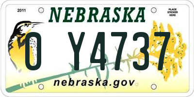 NE license plate 0Y4737