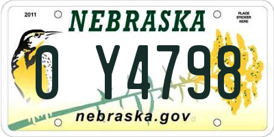 NE license plate 0Y4798