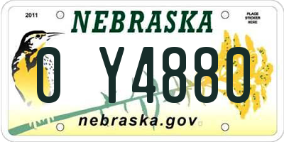 NE license plate 0Y4880