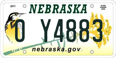 NE license plate 0Y4883