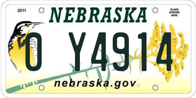 NE license plate 0Y4914