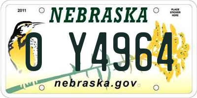 NE license plate 0Y4964