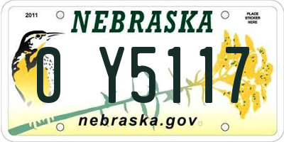 NE license plate 0Y5117