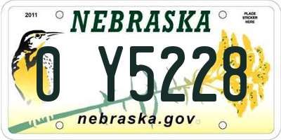 NE license plate 0Y5228