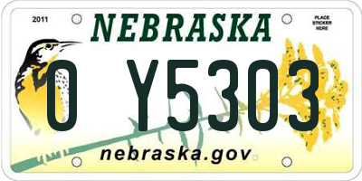 NE license plate 0Y5303