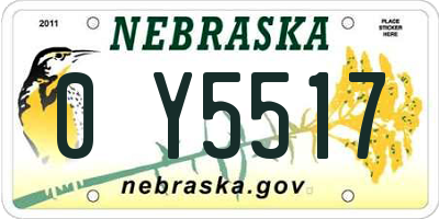NE license plate 0Y5517