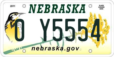 NE license plate 0Y5554