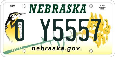 NE license plate 0Y5557