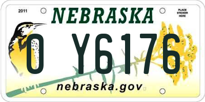 NE license plate 0Y6176