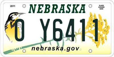 NE license plate 0Y6411