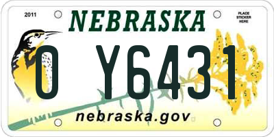 NE license plate 0Y6431