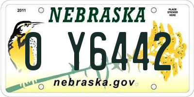 NE license plate 0Y6442