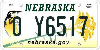 NE license plate 0Y6517