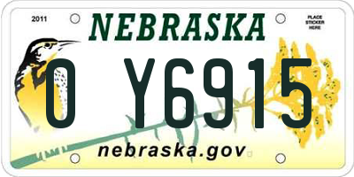 NE license plate 0Y6915