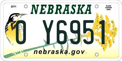 NE license plate 0Y6951