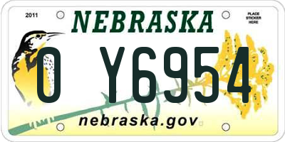 NE license plate 0Y6954