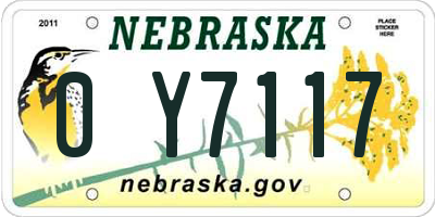 NE license plate 0Y7117